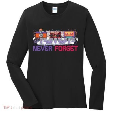 Never Forget Tape Cassette Floppy Disk Women's Long Sleeve Shirt