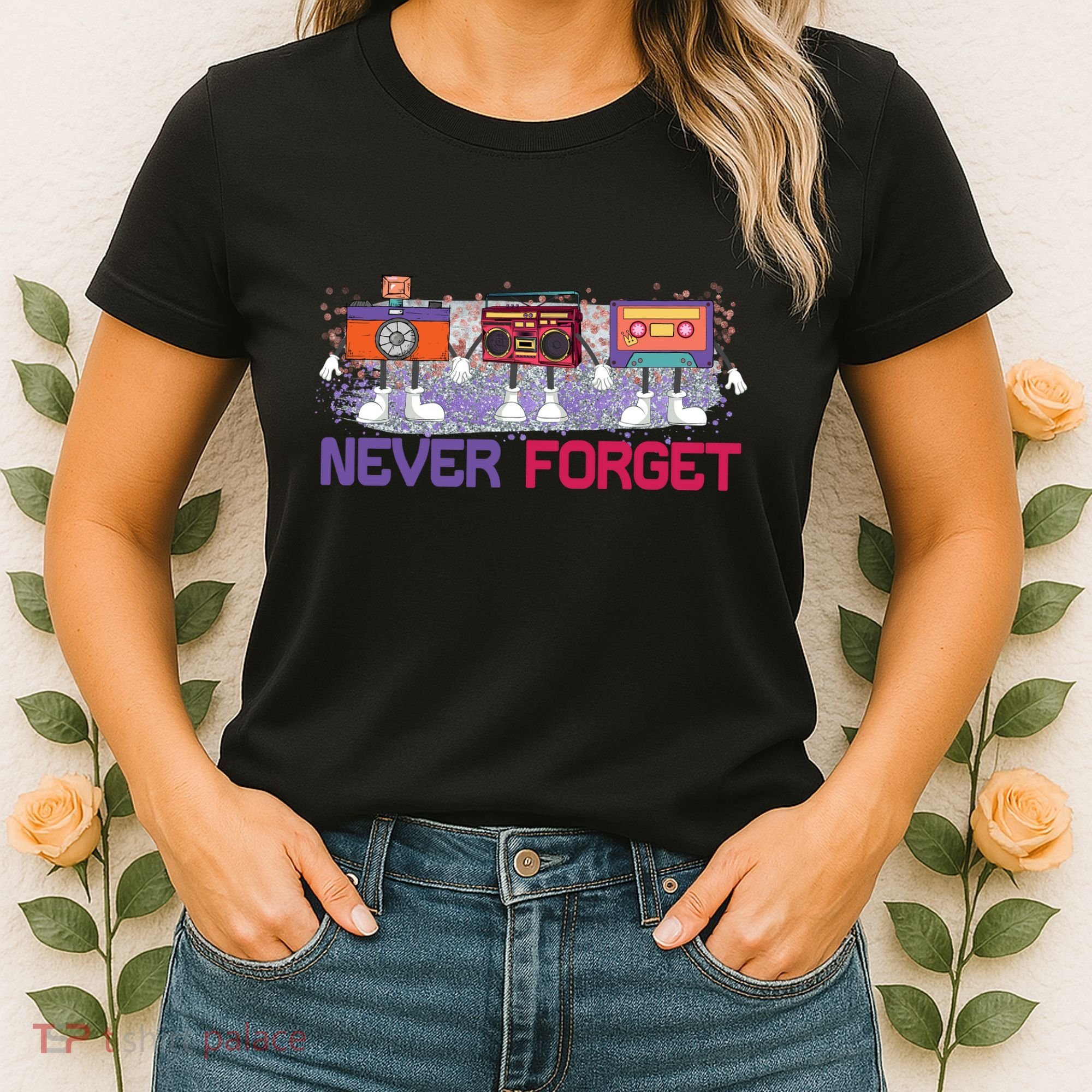 Never Forget Tape Cassette Floppy Disk Women's T-Shirt