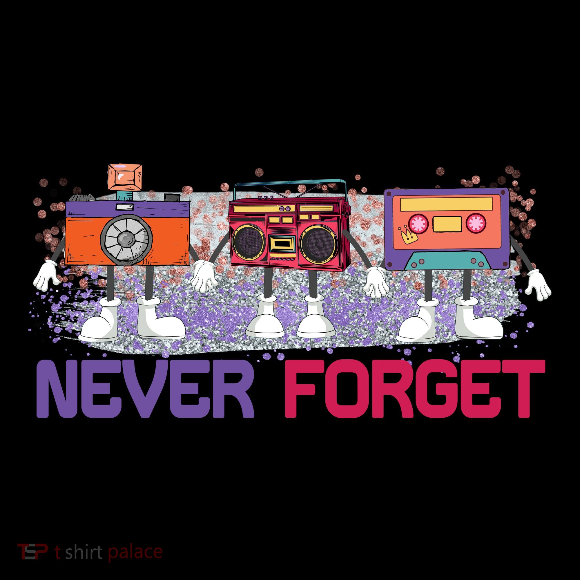 Never Forget Tape Cassette Floppy Disk Kids T-Shirt