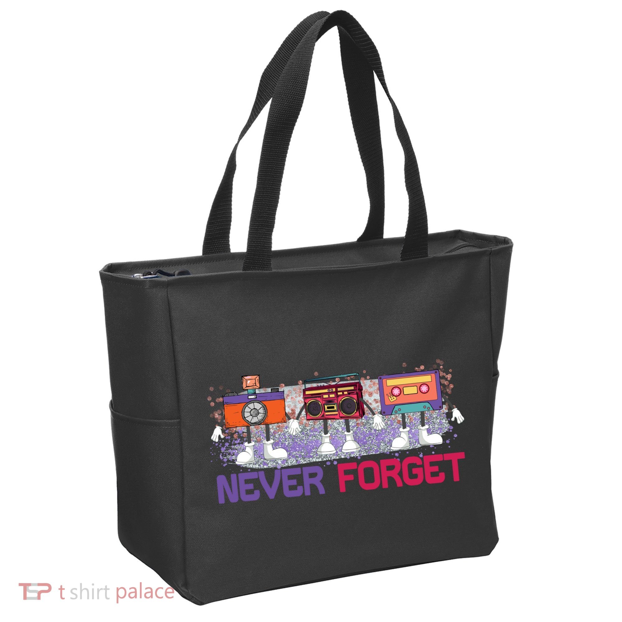 Never Forget Tape Cassette Floppy Disk Tote Bag