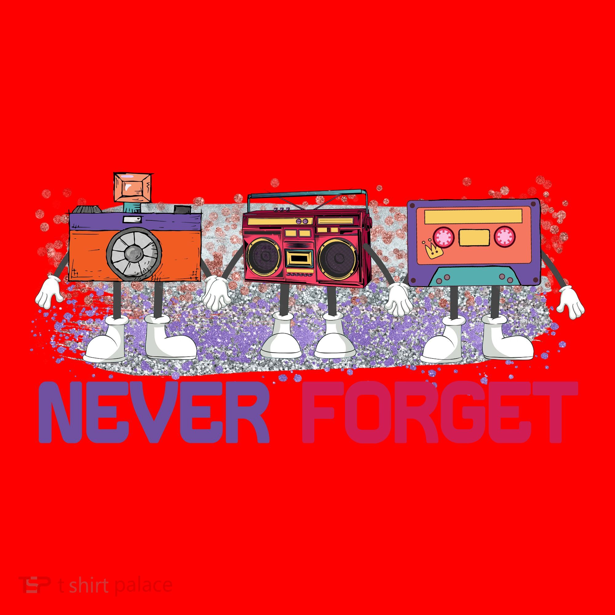 Never Forget Tape Cassette Floppy Disk Santa Hat
