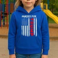 Nurses For Trump Take America Back Gift Kids Hoodie thumb 3
