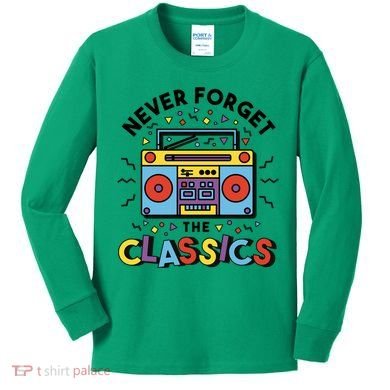 Never Forget The Classics Retro Kids Long Sleeve Shirt