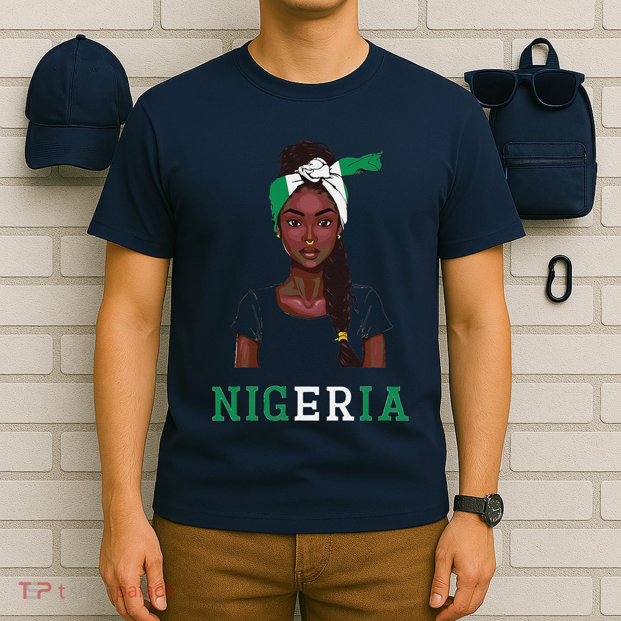 Nigerian Flag Uniform Souvenirs Products Woman Nigeria T-Shirt