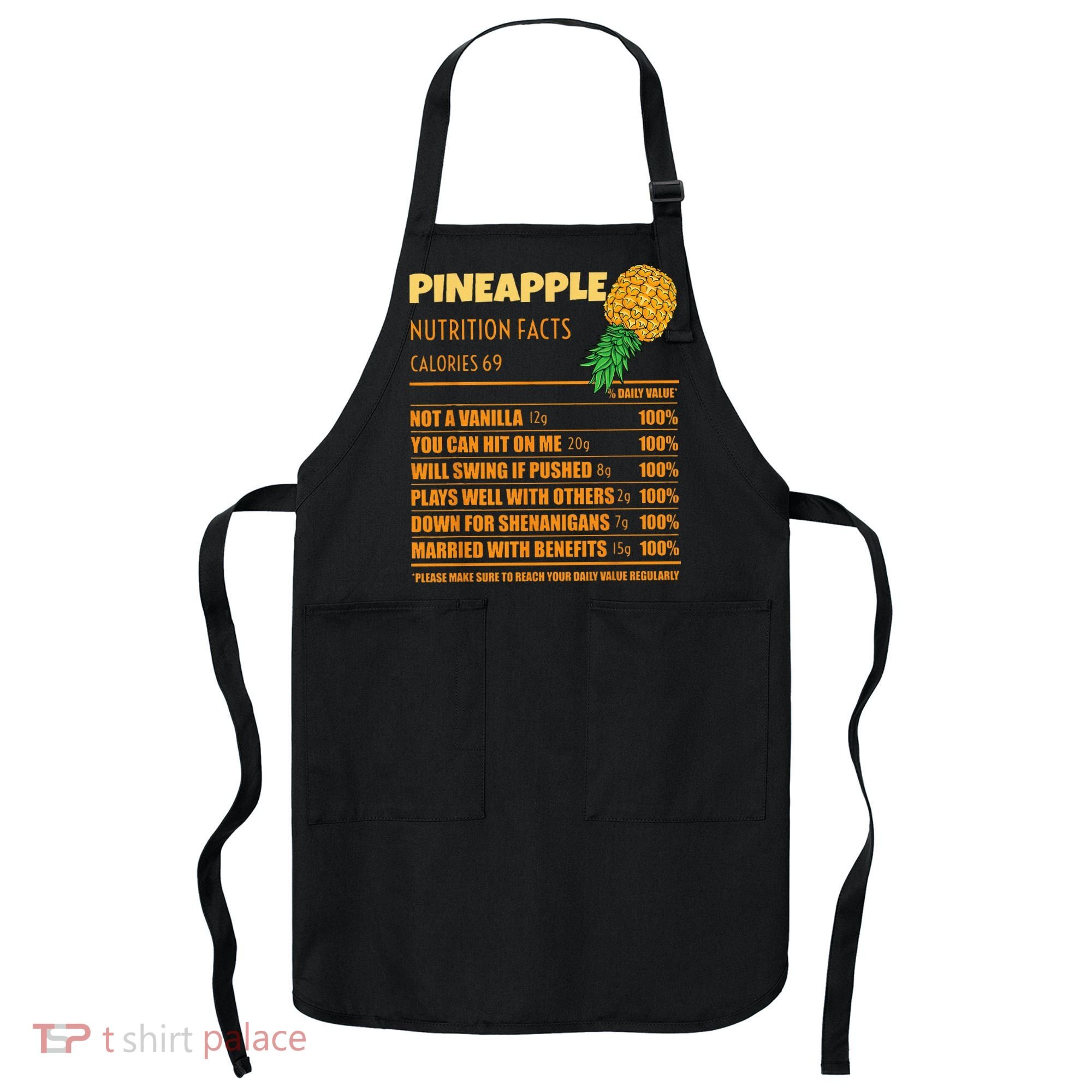 Nutrition Facts Upside Down Pineapple Swinger Men Women Apron