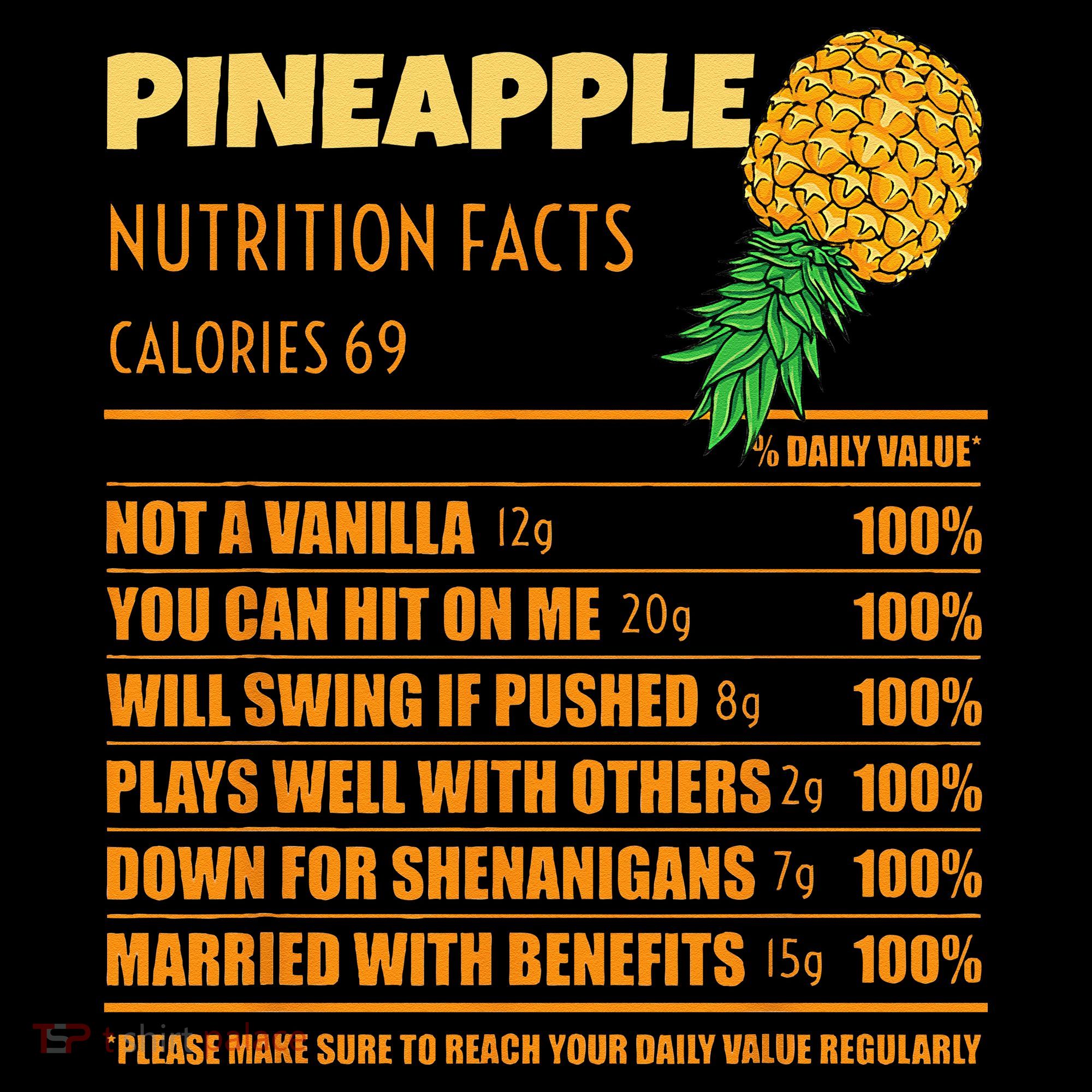 Nutrition Facts Upside Down Pineapple Swinger Men Women Coffee Mug
