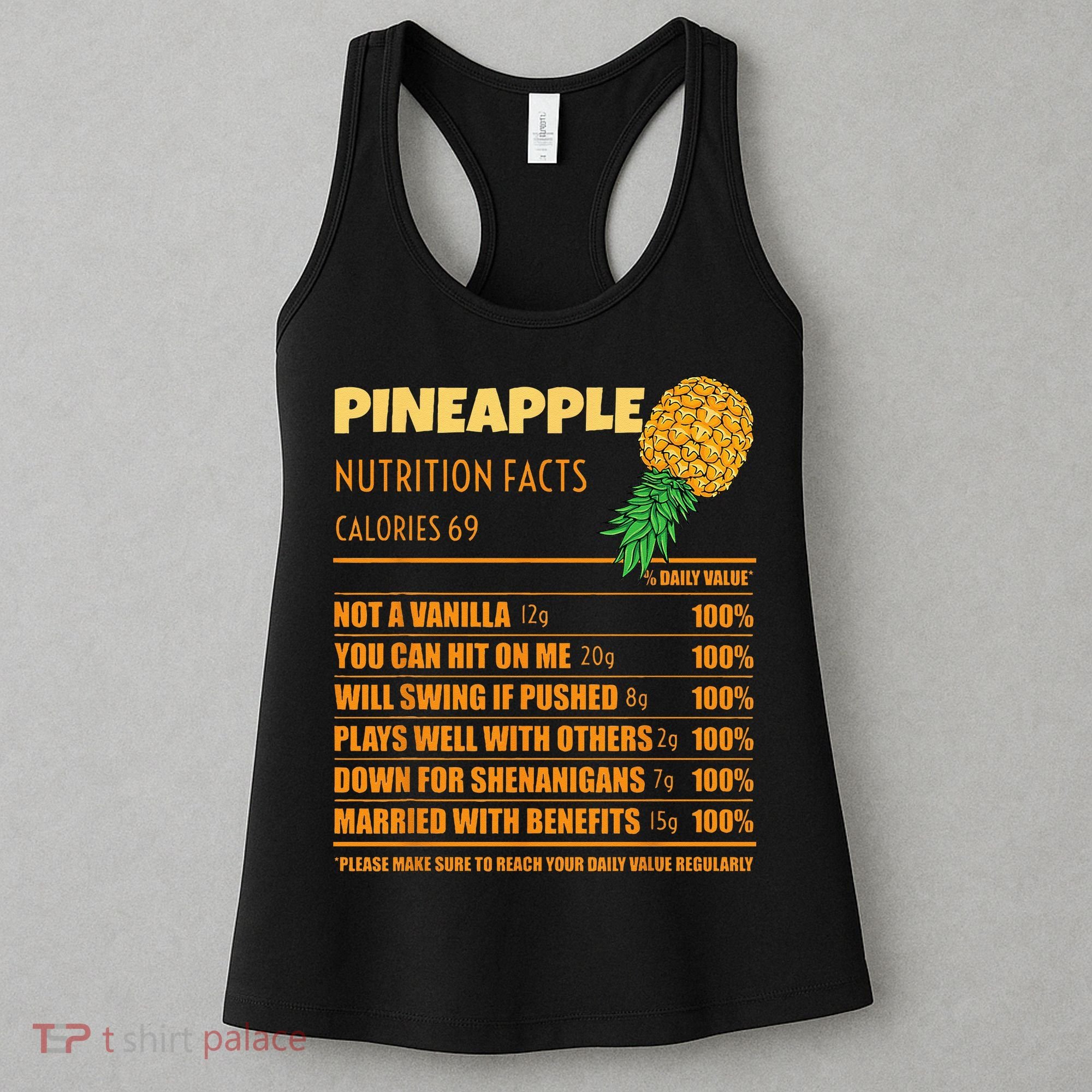 Nutrition Facts Upside Down Pineapple Swinger Men Women Women's Tank Top