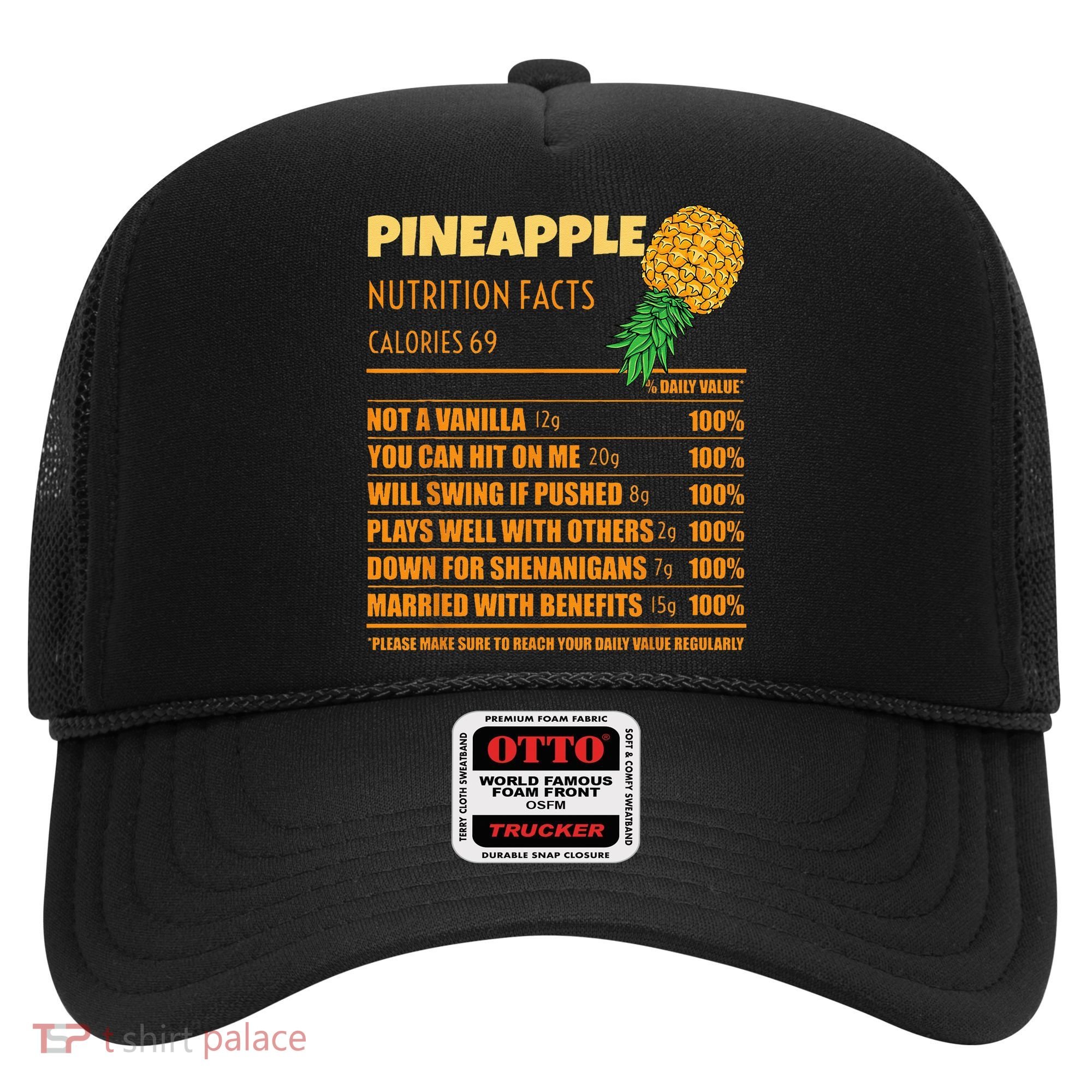 Nutrition Facts Upside Down Pineapple Swinger Men Women Hat
