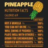 Nutrition Facts Upside Down Pineapple Swinger Men Women Golf Towel thumb 3