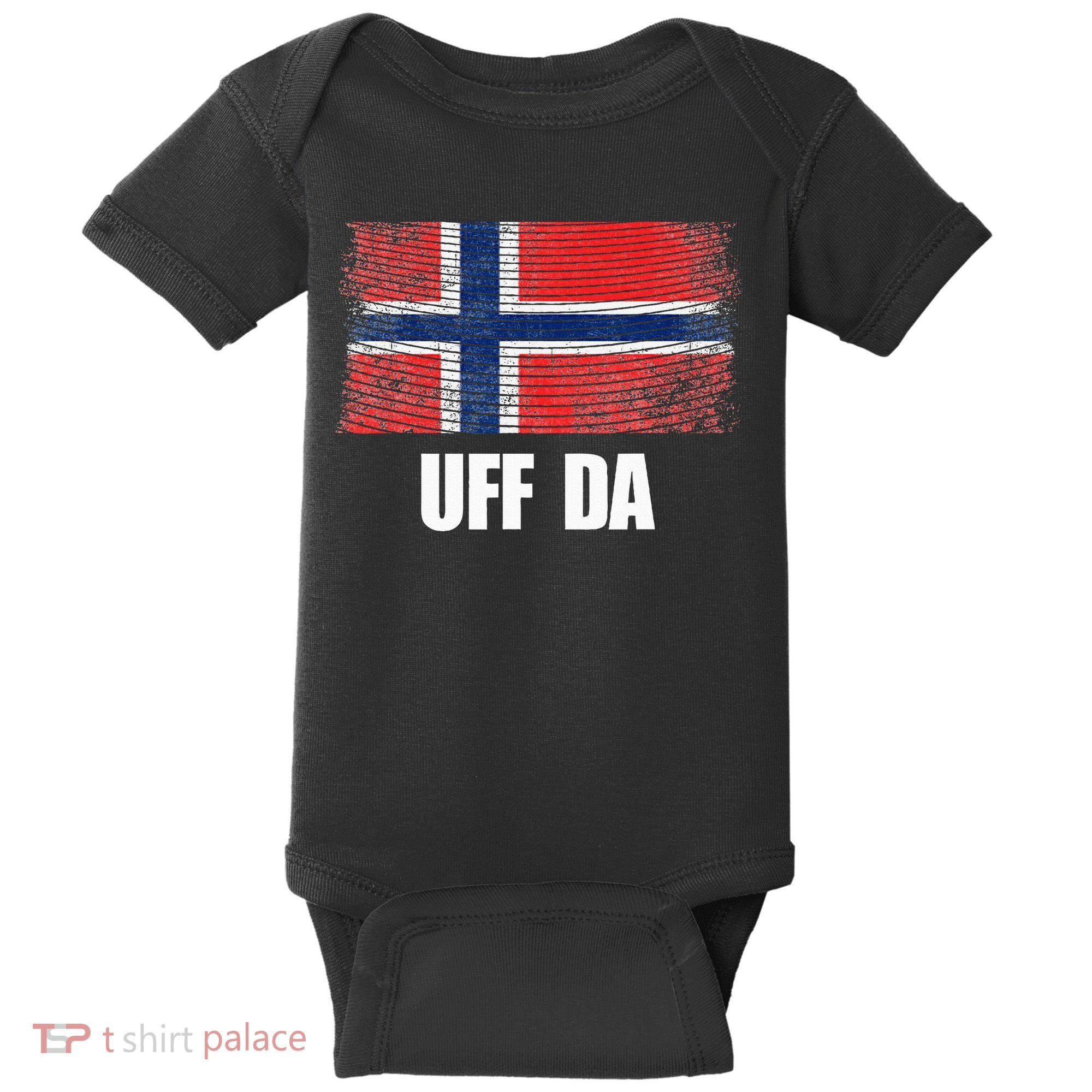 Norway Flag Uff Da  Great Norge Gift Baby Bodysuit