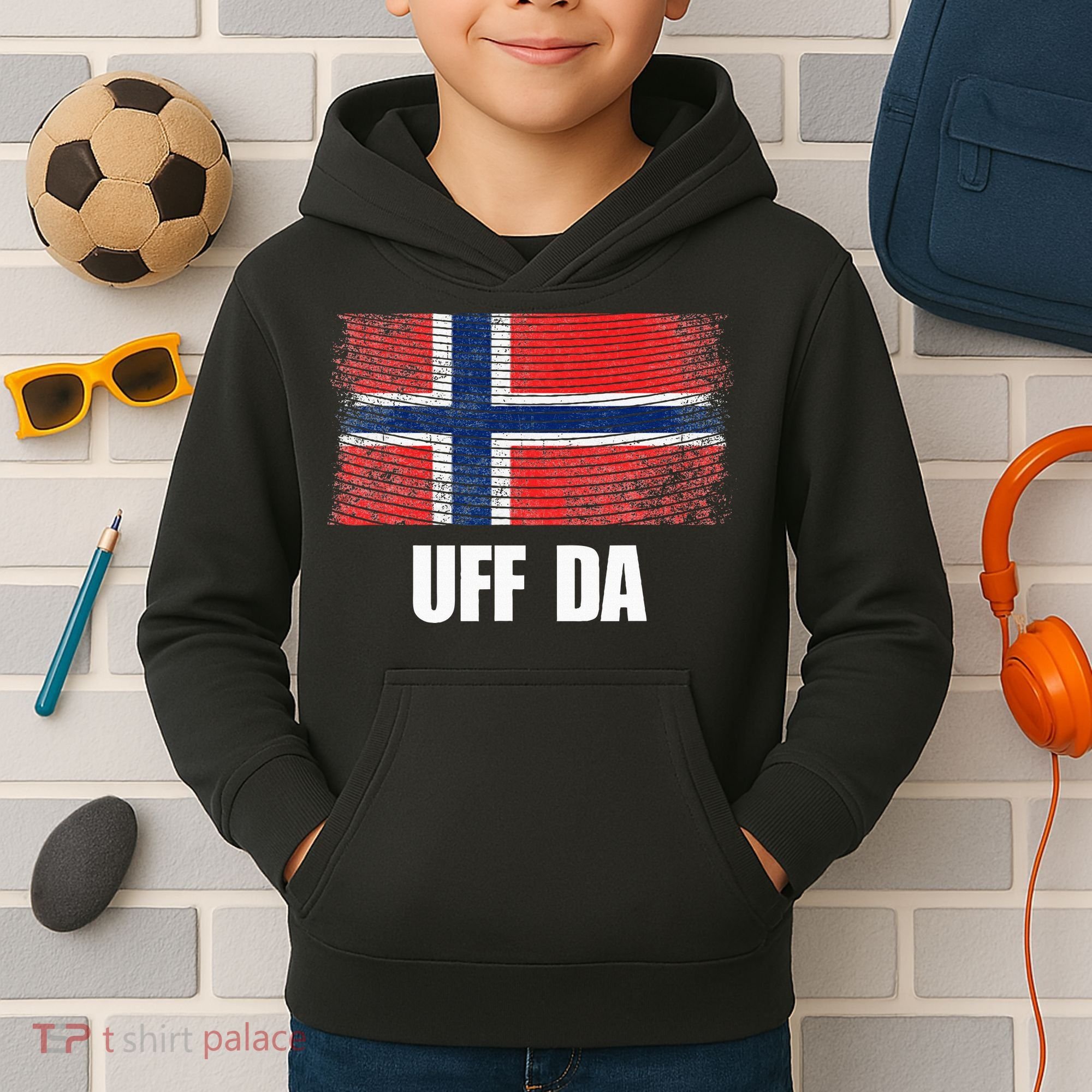 Norway Flag Uff Da  Great Norge Gift Kids Hoodie