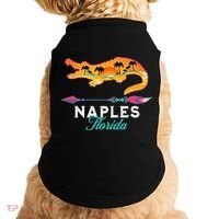 Naples Florida USA Alligator Sunset Palm Trees Souvenir Doggie Tank thumb 0