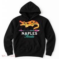 Naples Florida USA Alligator Sunset Palm Trees Souvenir Hoodie thumb 0