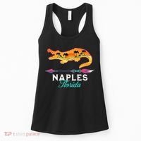 Naples Florida USA Alligator Sunset Palm Trees Souvenir Women's Tank Top thumb 0