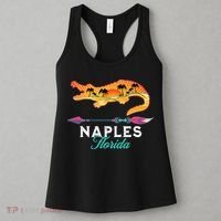 Naples Florida USA Alligator Sunset Palm Trees Souvenir Women's Tank Top thumb 3