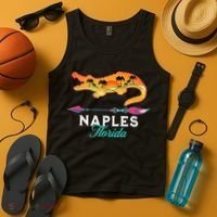 Naples Florida USA Alligator Sunset Palm Trees Souvenir Tank Top thumb 4