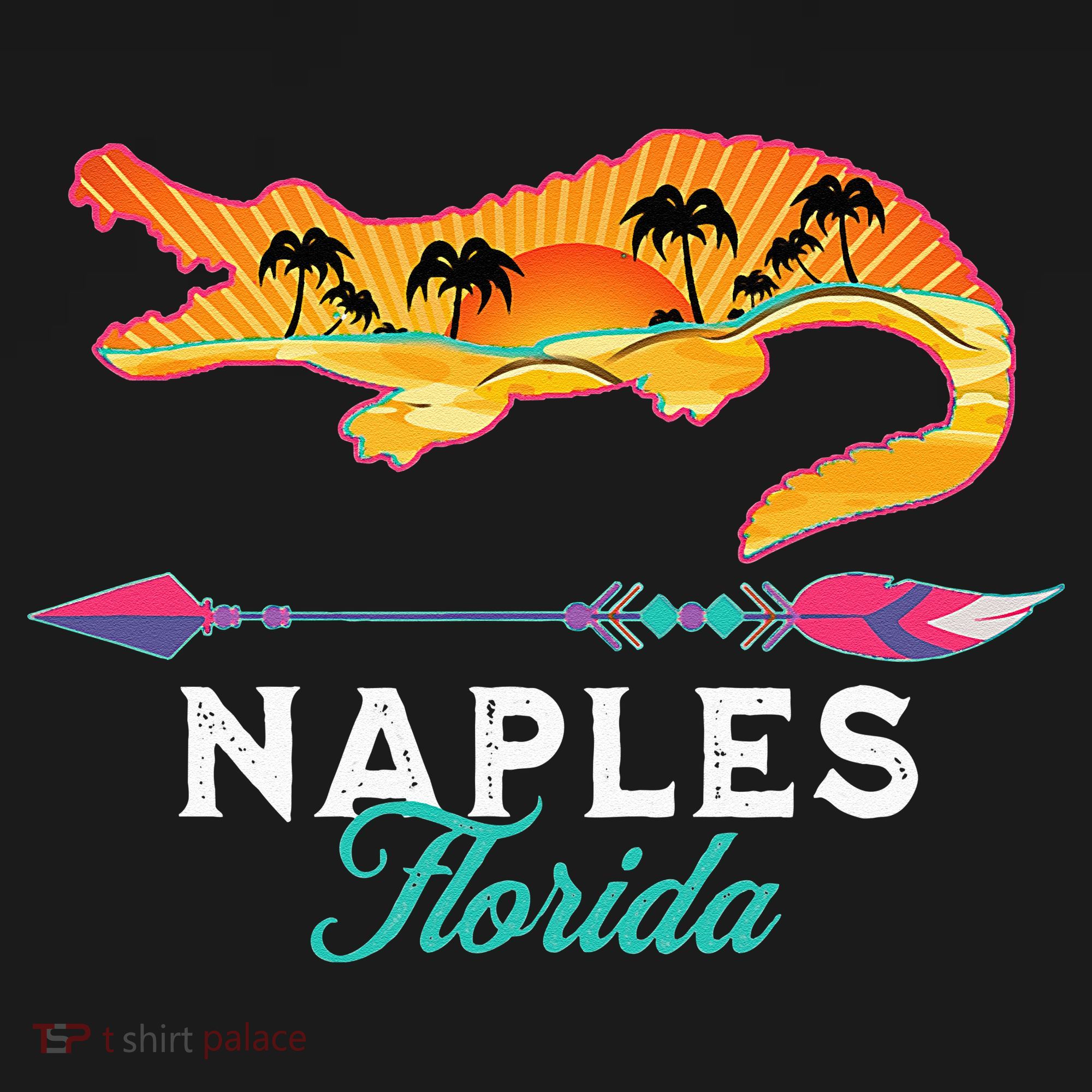 Naples Florida USA Alligator Sunset Palm Trees Souvenir Visor
