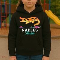 Naples Florida USA Alligator Sunset Palm Trees Souvenir Kids Hoodie thumb 3