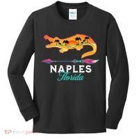 Naples Florida USA Alligator Sunset Palm Trees Souvenir Kids Long Sleeve Shirt thumb 0