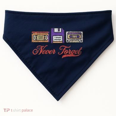 Never Forget Vintage Floppy Disk Vhs Tape 80s Cassette Retro USA-Made Doggie Bandana