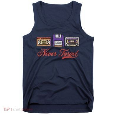 Never Forget Vintage Floppy Disk Vhs Tape 80s Cassette Retro Tank Top