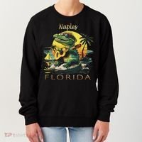 Naples Florida Vacation Cute Alligator Sunset Souvenir Women's Sweatshirt thumb 0