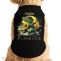 Naples Florida Vacation Cute Alligator Sunset Souvenir Doggie Tank thumb 0