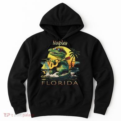 Naples Florida Vacation Cute Alligator Sunset Souvenir Hoodie