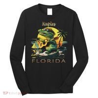 Naples Florida Vacation Cute Alligator Sunset Souvenir Long Sleeve Shirt thumb 0
