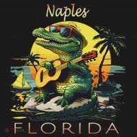 Naples Florida Vacation Cute Alligator Sunset Souvenir Long Sleeve Shirt thumb 2