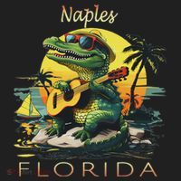 Naples Florida Vacation Cute Alligator Sunset Souvenir Beanie thumb 2