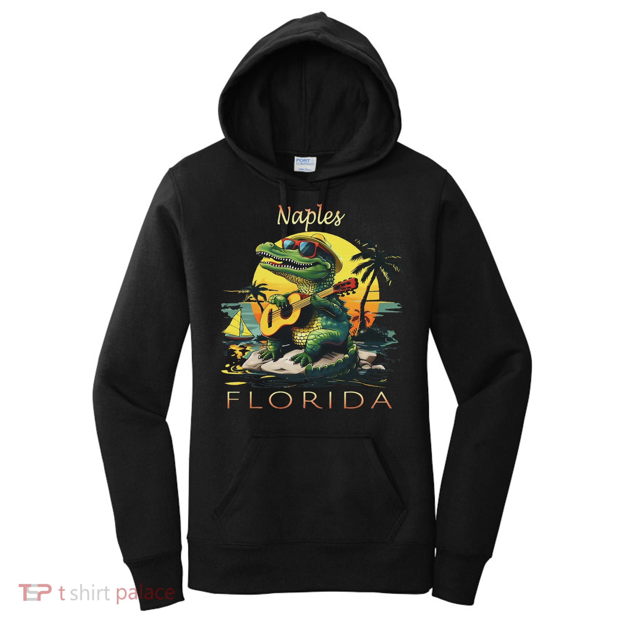 Naples Florida Vacation Cute Alligator Sunset Souvenir Women's Hoodie