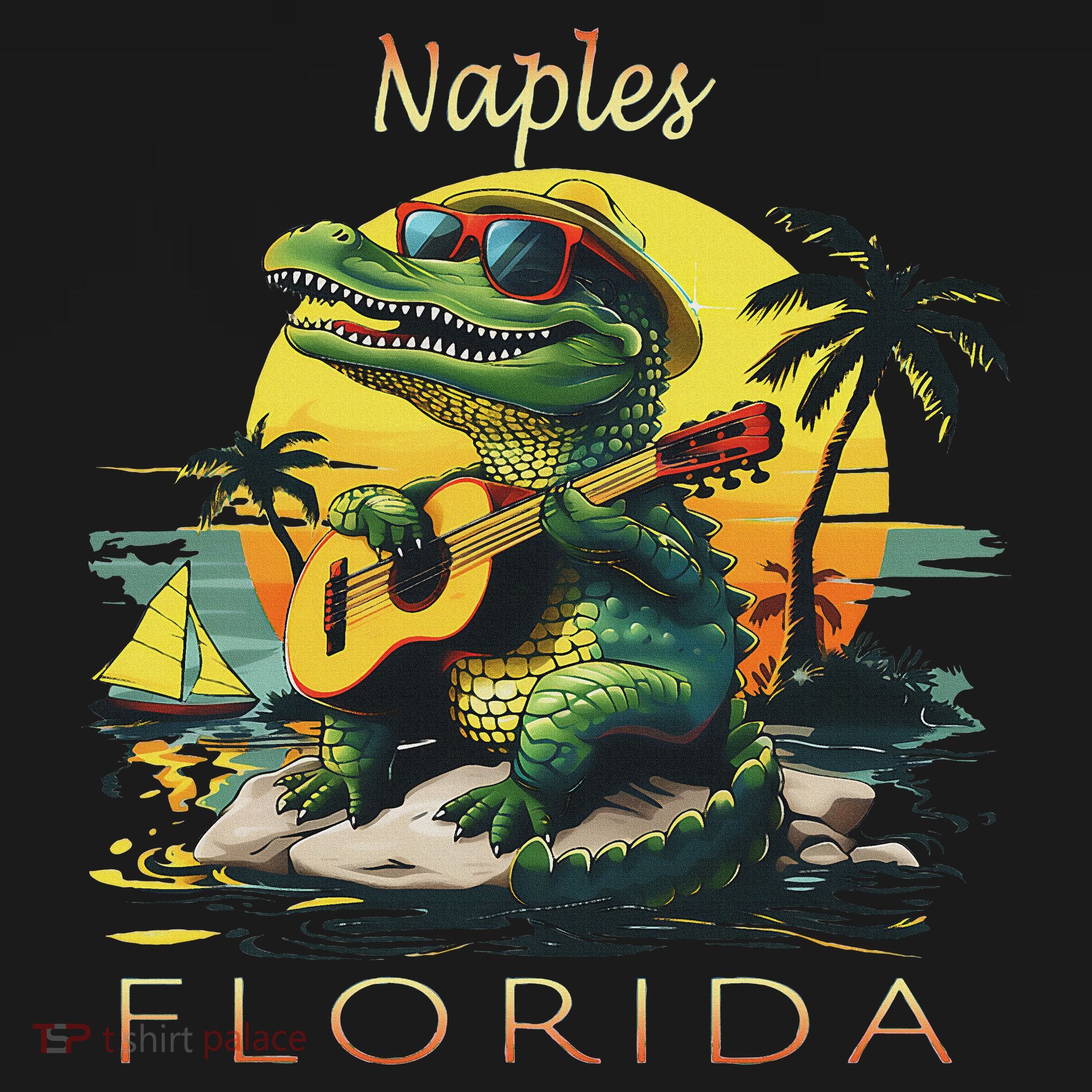 Naples Florida Vacation Cute Alligator Sunset Souvenir Women's Hoodie