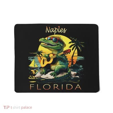 Naples Florida Vacation Cute Alligator Sunset Souvenir Mousepad
