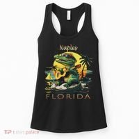 Naples Florida Vacation Cute Alligator Sunset Souvenir Women's Tank Top thumb 0
