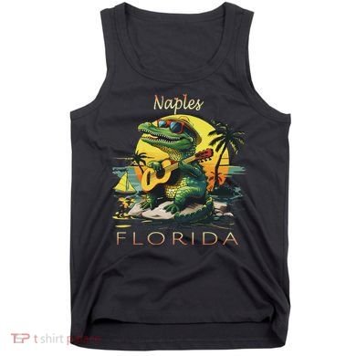 Naples Florida Vacation Cute Alligator Sunset Souvenir Tank Top