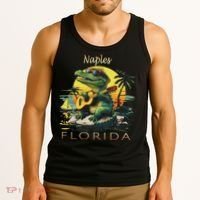 Naples Florida Vacation Cute Alligator Sunset Souvenir Tank Top thumb 3