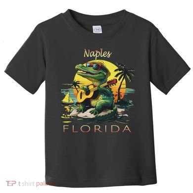 Naples Florida Vacation Cute Alligator Sunset Souvenir Toddler T-Shirt