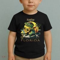 Naples Florida Vacation Cute Alligator Sunset Souvenir Toddler T-Shirt thumb 2