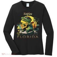 Naples Florida Vacation Cute Alligator Sunset Souvenir Women's Long Sleeve Shirt thumb 0