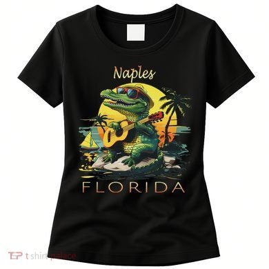 Naples Florida Vacation Cute Alligator Sunset Souvenir Women's T-Shirt