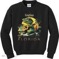 Naples Florida Vacation Cute Alligator Sunset Souvenir Kids Sweatshirt thumb 0