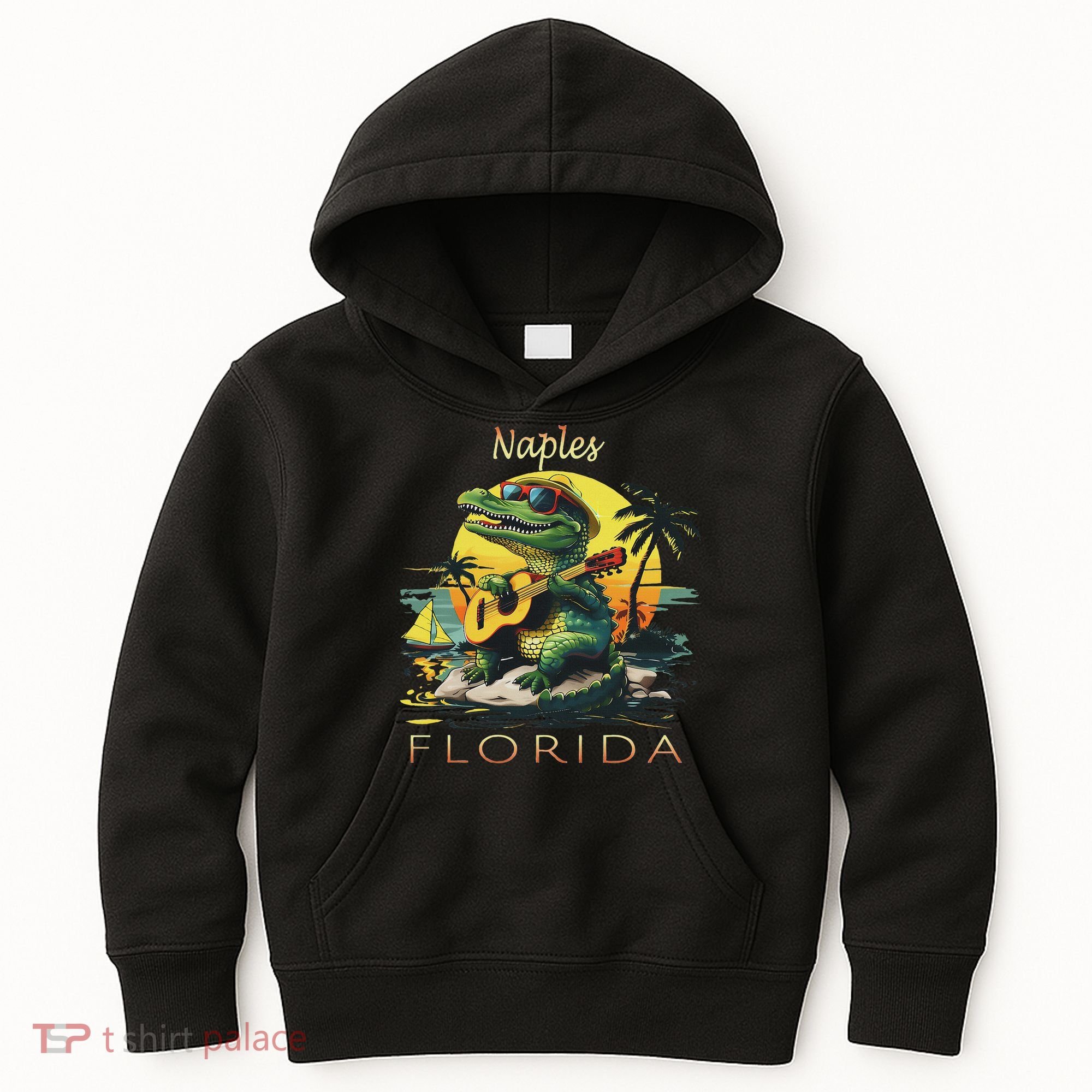 Naples Florida Vacation Cute Alligator Sunset Souvenir Kids Hoodie