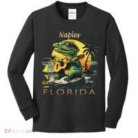 Naples Florida Vacation Cute Alligator Sunset Souvenir Kids Long Sleeve Shirt thumb 0