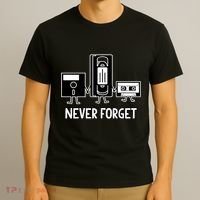 Never Forget Vintage Floppy Disk Vhs Tape 90s 80s Cassette T-Shirt thumb 3
