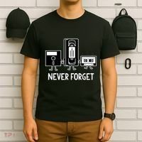 Never Forget Vintage Floppy Disk Vhs Tape 90s 80s Cassette T-Shirt thumb 6