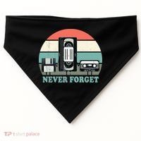 Never Forget VHS, Cassette, Floppy Disc Old School Retro USA-Made Doggie Bandana thumb 0