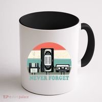Never Forget VHS, Cassette, Floppy Disc Old School Retro Coffee Mug thumb 1