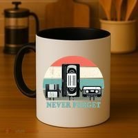 Never Forget VHS, Cassette, Floppy Disc Old School Retro Coffee Mug thumb 4