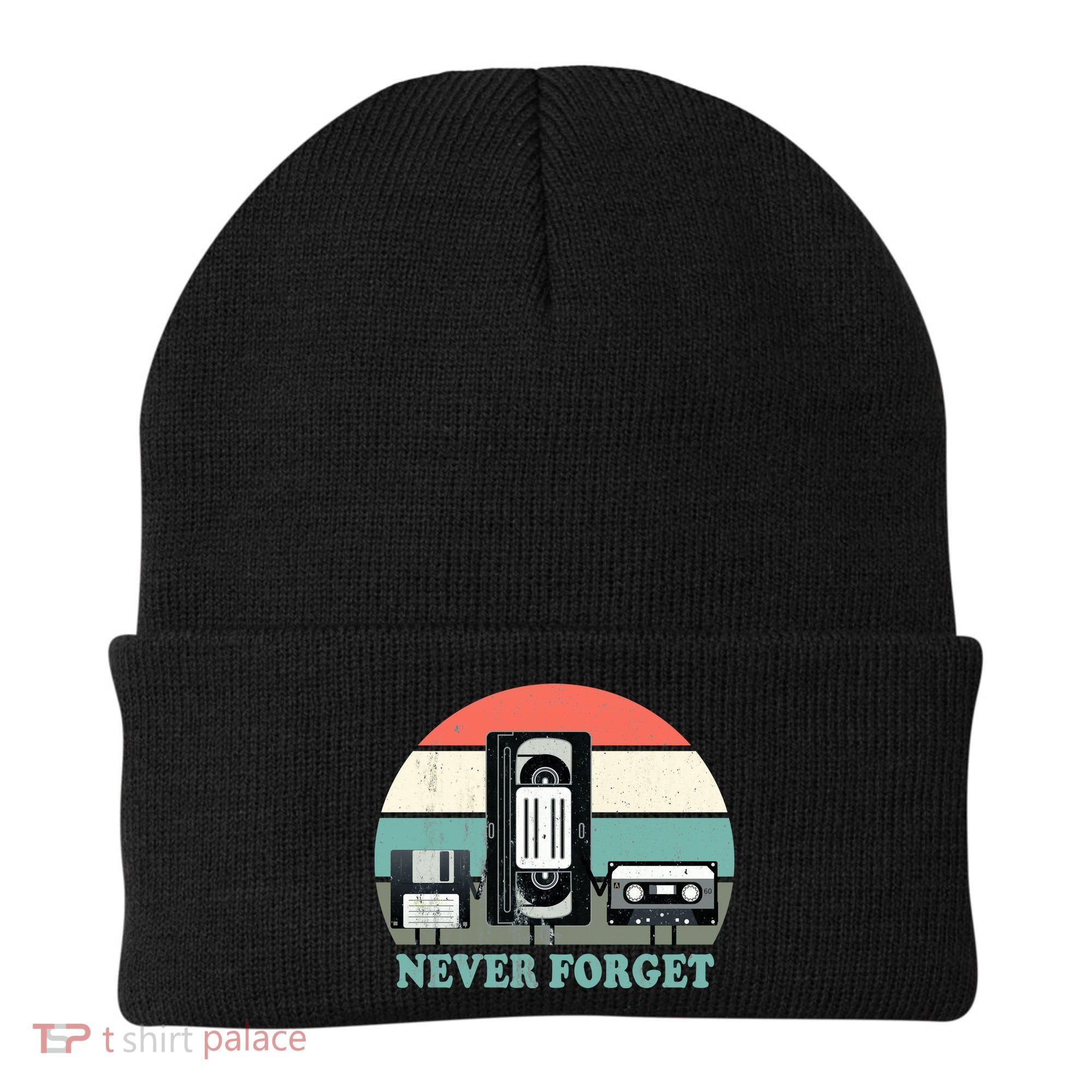 Never Forget VHS, Cassette, Floppy Disc Old School Retro Beanie